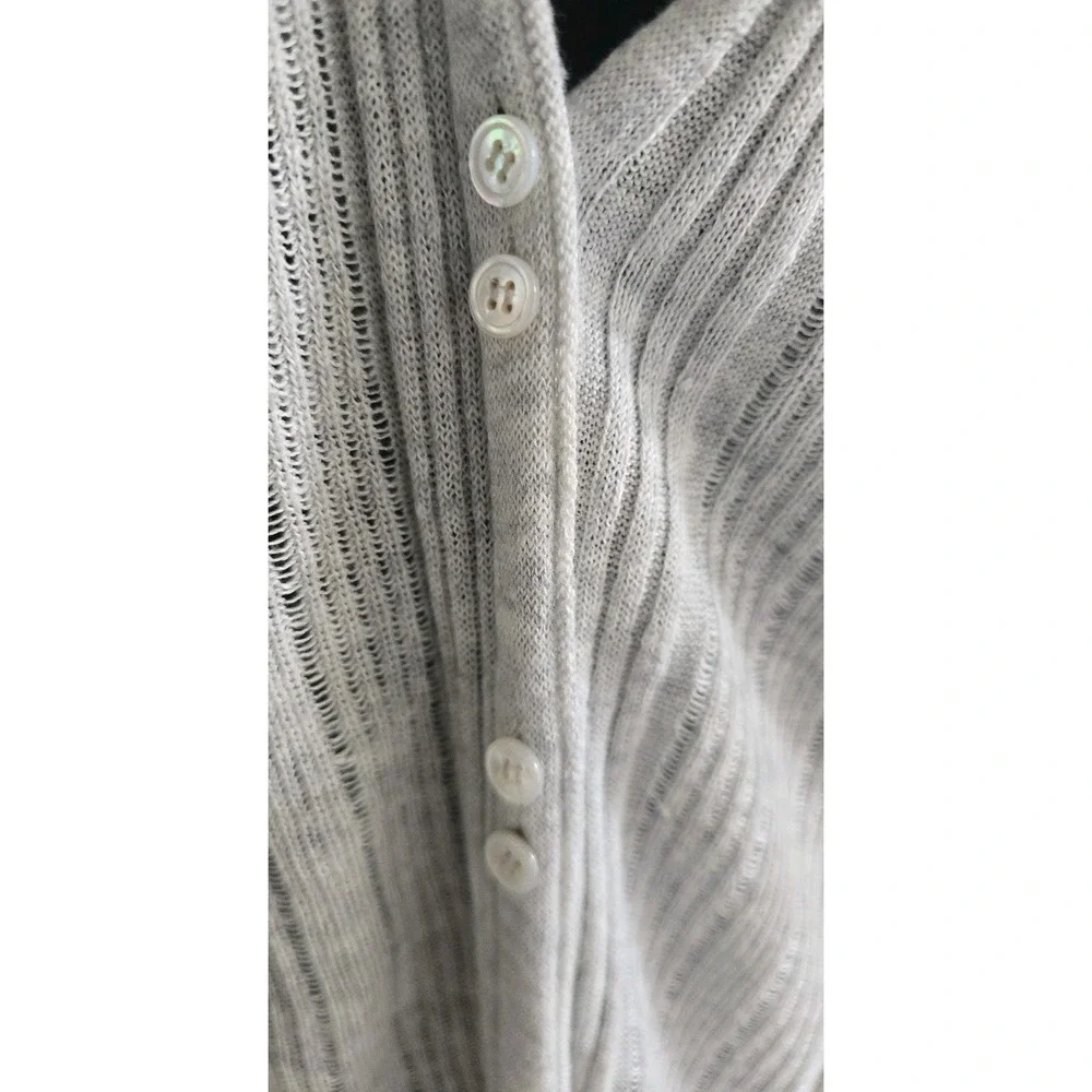 Eileen Fisher gray Italian Yarn knit cardigan sweater Lagenlook SZ M Retail $198